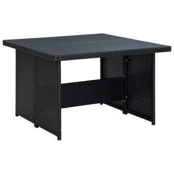  6-tlg. Garten-Lounge-Set mit Auflagen Poly Rattan Schwarz