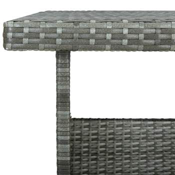  6-tlg. Garten-Lounge-Set mit Auflagen Poly Rattan Grau