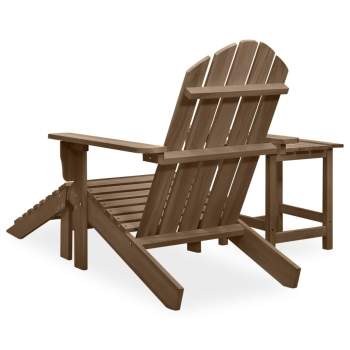 Adirondack-Gartenstuhl mit Fußstütze & Tisch Tannenholz Braun