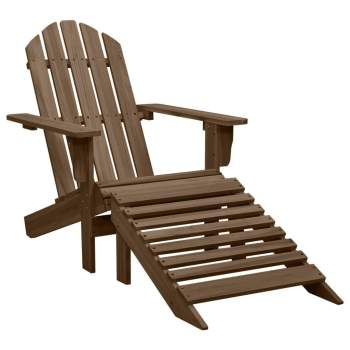 Adirondack-Gartenstuhl mit Fußstütze & Tisch Tannenholz Braun