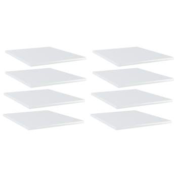  Bücherregal-Bretter 8 Stk. Hochglanz-Weiß 40x50x1,5 cm