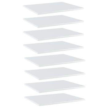  Bücherregal-Bretter 8 Stk. Hochglanz-Weiß 60x50x1,5 cm 