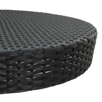 Preview:  5-tlg. Gartenbar-Set mit Kissen Poly Rattan Schwarz