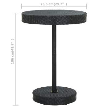  5-tlg. Gartenbar-Set mit Kissen Poly Rattan Schwarz