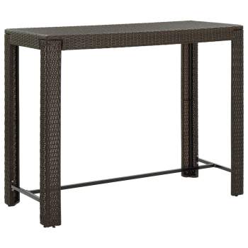  9-tlg. Gartenbar-Set mit Kissen Poly Rattan Braun