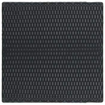  3-tlg. Gartenbar-Set mit Kissen Poly Rattan Schwarz