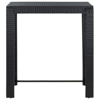  5-tlg. Gartenbar-Set mit Kissen Poly Rattan Schwarz