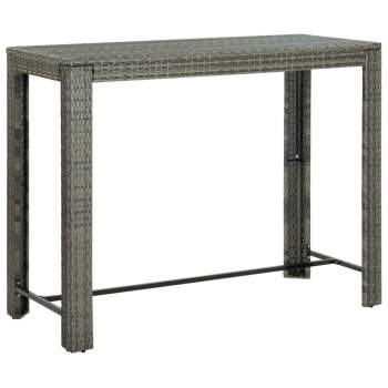  7-tlg. Garten-Bar-Set mit Anthrazit Kissen Poly Rattan