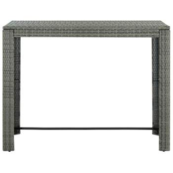  7-tlg. Garten-Bar-Set mit Anthrazit Kissen Poly Rattan