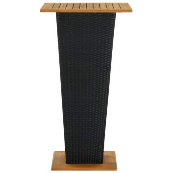 Preview: 5-tlg. Gartenbar-Set mit Kissen Poly Rattan Schwarz