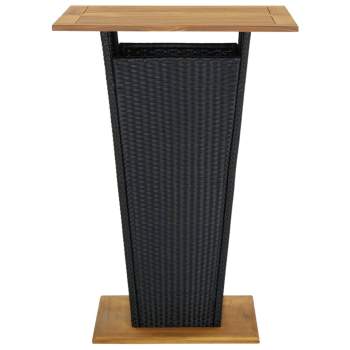 Preview: 5-tlg. Gartenbar-Set mit Kissen Poly Rattan Schwarz