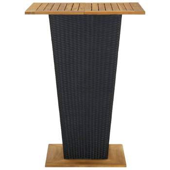 Preview: 5-tlg. Gartenbar-Set mit Kissen Poly Rattan Schwarz