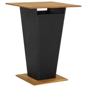 Preview: 9-tlg. Gartenbar-Set mit Kissen Poly Rattan Schwarz