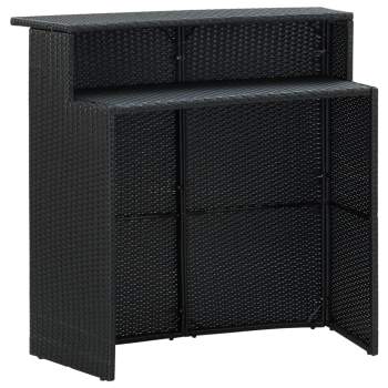 Preview: 4-tlg. Gartenbar-Set mit Kissen Schwarz
