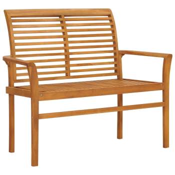 Preview:  Gartenbank mit Hellgrüner Auflage 112 cm Massivholz Teak 