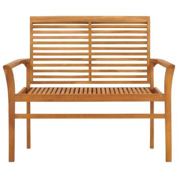 Preview:  Gartenbank mit Hellgrüner Auflage 112 cm Massivholz Teak 