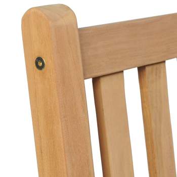  Gartenstühle 2 Stk. mit Grauen Kissen Massivholz Teak