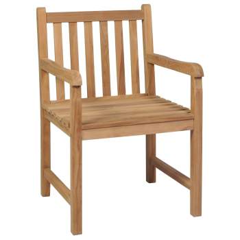 Preview:  Gartenstühle 2 Stk. mit Cremeweißen Kissen Massivholz Teak