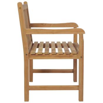  Gartenstühle 2 Stk. mit Beige Kissen Massivholz Teak