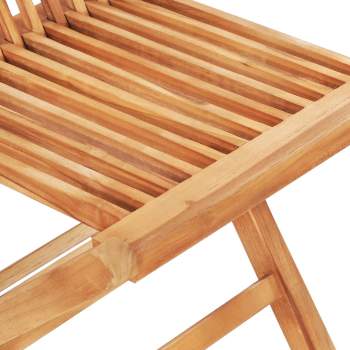  3-tlg. Bistro-Set mit Cremeweißen Kissen Massivholz Teak