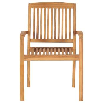  Gartenstühle 2 Stk. mit Cremeweißen Kissen Massivholz Teak