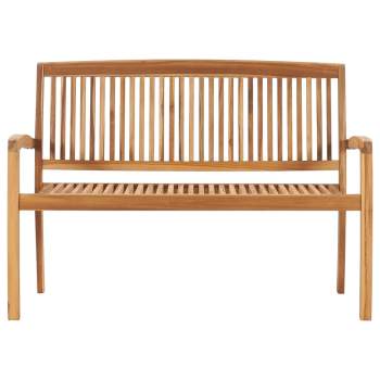 Preview:  Stapelbare Gartenbank mit Auflage 128,5 cm Massivholz Teak