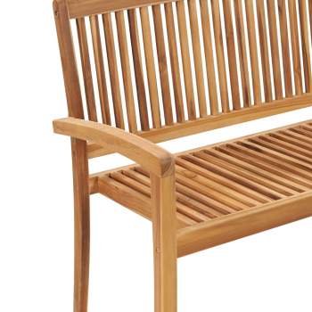 Preview:  Stapelbare Gartenbank mit Auflage 128,5 cm Massivholz Teak