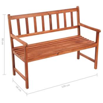  Gartenbank mit Auflage 120 cm Massivholz Akazie