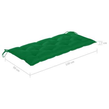  Gartenbank mit Auflage 120 cm Massivholz Akazie