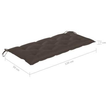  Gartenbank mit Auflage 120 cm Massivholz Akazie