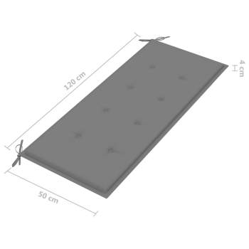  Gartenbank mit Auflage 120 cm Massivholz Akazie