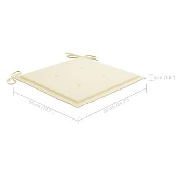  Garten-Essstühle 2 Stk. mit Kissen Massivholz Akazie 