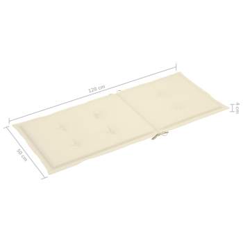  Verstellbare Gartenstühle 3 Stk. mit Auflagen Massivholz Akazie