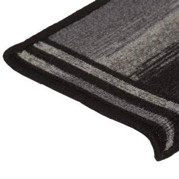  Treppenmatten Selbstklebend 15 Stk. 65x21x4 cm Schwarz und Grau