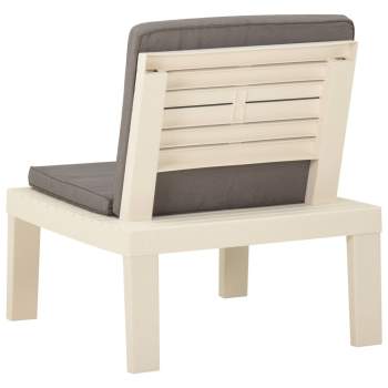  Gartenstühle mit Auflagen 2 Stk. Kunststoff Weiß