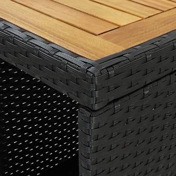 Preview:  5-tlg. Gartenbar-Set mit Kissen Poly Rattan Schwarz