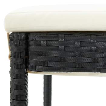  5-tlg. Gartenbar-Set mit Kissen Poly Rattan Schwarz