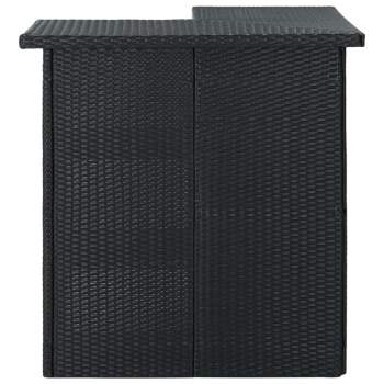  4-tlg. Gartenbar-Set mit Kissen Poly Rattan Schwarz