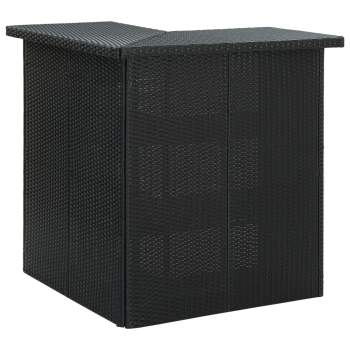 Preview:  8-tlg. Gartenbar-Set mit Kissen Poly Rattan Schwarz