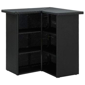 Preview:  8-tlg. Gartenbar-Set mit Kissen Poly Rattan Schwarz