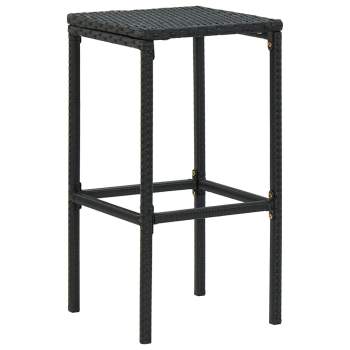  8-tlg. Gartenbar-Set mit Kissen Poly Rattan Schwarz