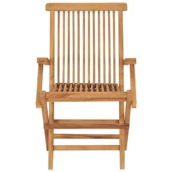  Gartenstühle mit Taupe Kissen 4 Stk. Massivholz Teak