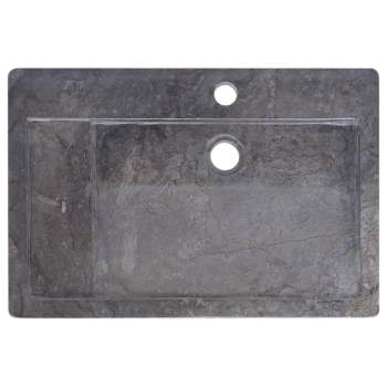  Waschbecken Schwarz 58x39x10 cm Marmor