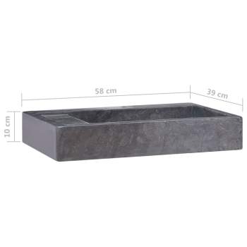  Waschbecken Schwarz 58x39x10 cm Marmor