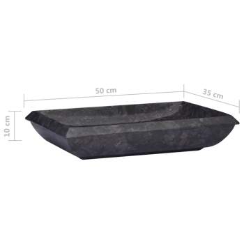 Waschbecken Schwarz 50x35x10 cm Marmor
