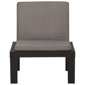  Garten-Lounge-Stuhl mit Auflage Kunststoff Grau