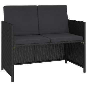 Preview:  6-tlg. Garten-Essgruppe mit Auflagen Poly Rattan Schwarz