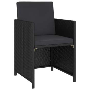 Preview:  6-tlg. Garten-Essgruppe mit Auflagen Poly Rattan Schwarz