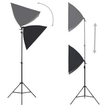  Fotostudio-Set mit Softboxen, Hintergrundsystem und Reflektor