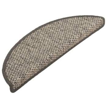  Treppenmatten Selbstklebend Sisal-Look 15 Stk 56x17x3 Hellbraun